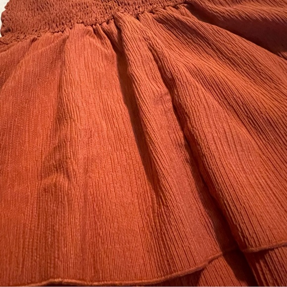 Cider‎ Rust Ruched Strapless Mini Dress size Small - Picture 4 of 4